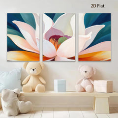 2D flat 1pc Blooming White Lotus Floral Wall Art Canvas Prints for Living Room Bedroom Home Decor Gallery Wrapped Ready to Hang Modern Farmhouse Style