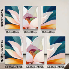 2D flat 1pc Blooming White Lotus Floral Wall Art Canvas Prints for Living Room Bedroom Home Decor Gallery Wrapped Ready to Hang Modern Farmhouse Style