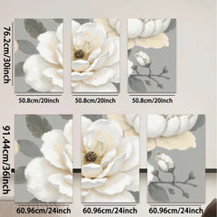 2D flat 1pc Blooming White Magnolia Floral Wall Art Canvas Picture for Living Room Bedroom Home Decor Farmhouse Style Modern Gallery Wrapped Ready to Hang