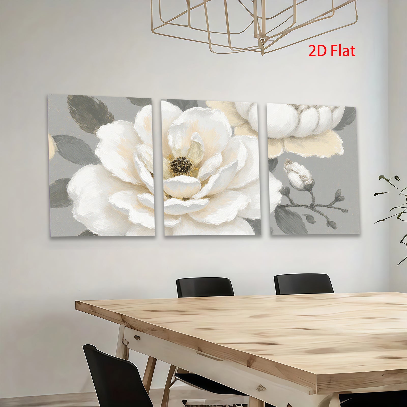 2D flat 1pc Blooming White Magnolia Floral Wall Art Canvas Picture for Living Room Bedroom Home Decor Farmhouse Style Modern Gallery Wrapped Ready to Hang