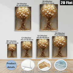 2D flat 1pc Blooming White Tree Wall Art Decor for Living Room Bedroom Modern Farmhouse Aesthetic Gallery Wrapped Canvas Prints Home Decor Stylish Artwork