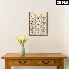 2D flat 1pc Blooming Wildflower Botanical Wall Art Prints Farmhouse Decor Living Room Bedroom Office Gallery Wrapped Canvas Prints Modern Minimalist Art