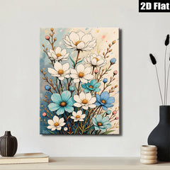 2D flat 1pc Blooming Wildflowers Botanical Wall Art for Living Room Bedroom Home Decor Farmhouse Style Canvas Prints Modern Aesthetic Gallery Wrapped Timeless