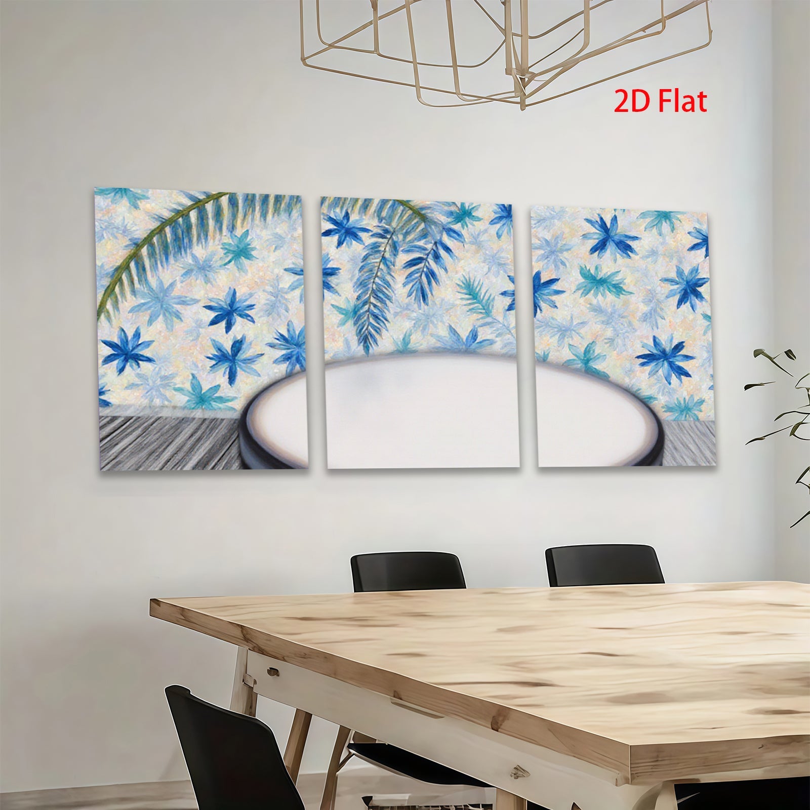 2D flat 1pc Blue Botanical Wall Art Canvas Print for Living Room Bedroom Home Decor Gallery Wrapped Modern Farmhouse Style Trending Now