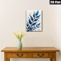 2D flat 1pc Blue Botanical Wall Art Delicate Leaf Painting Modern Farmhouse Decor Living Room Bedroom Gallery Wrapped Canvas Prints Home D��cor