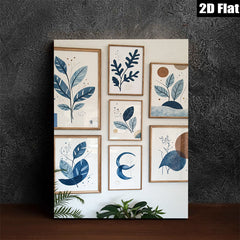 2D flat 1pc Blue Botanical Wall Art Prints Modern Farmhouse Decor Living Room Bedroom Gallery Wall Art Canvas Pictures Framed Ready to Hang