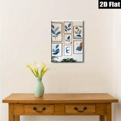 2D flat 1pc Blue Botanical Wall Art Prints Modern Farmhouse Decor Living Room Bedroom Gallery Wall Art Canvas Pictures Framed Ready to Hang