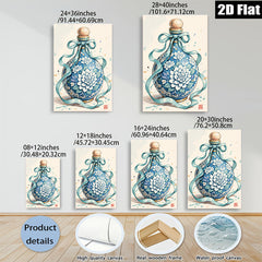 2D flat 1pc Blue Floral Porcelain Vase Botanical Wall Art Living Room Bedroom Decor Farmhouse Style Gallery Wrapped Canvas Prints Modern Home Decorations