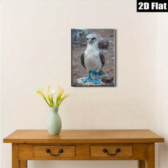 2D flat 1pc Blue Footed Booby Bird Wildlife Coastal Decor Living Room Bedroom Gallery Wrapped Canvas Wall Art Prints Modern Farmhouse Style