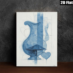 2D flat 1pc Blue Still Life Vessels Romantic Wall Art Decor Living Room Bedroom Modern Farmhouse Gallery Wrapped Canvas Prints