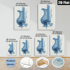 2D flat 1pc Blue Still Life Vessels Romantic Wall Art Decor Living Room Bedroom Modern Farmhouse Gallery Wrapped Canvas Prints