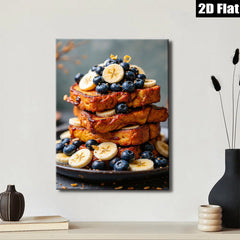 2D flat 1pc Blueberry Stack Pancakes Breakfast Food Art Kitchen Dining Room Wall Decor Modern Farmhouse Living Room Canvas Prints