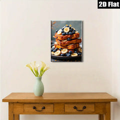 2D flat 1pc Blueberry Stack Pancakes Breakfast Food Art Kitchen Dining Room Wall Decor Modern Farmhouse Living Room Canvas Prints