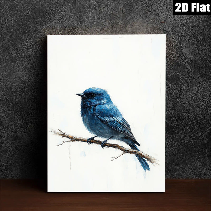 2D flat 1pc Bluebird on Branch Wall Art Decor for Living Room Bedroom Bathroom Farmhouse Rustic Modern Gallery Wrapped Canvas Prints
