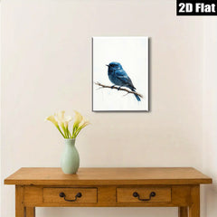 2D flat 1pc Bluebird on Branch Wall Art Decor for Living Room Bedroom Bathroom Farmhouse Rustic Modern Gallery Wrapped Canvas Prints