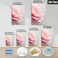 2D flat 1pc Blush Pink Dahlia Floral Canvas Wall Art for Living Room Bedroom Home Decor Farmhouse Style Gallery Wrapped Ready to Hang Modern Botanical Prints