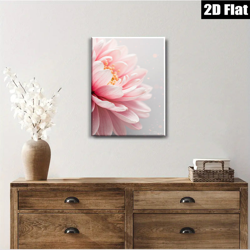 2D flat 1pc Blush Pink Dahlia Floral Canvas Wall Art for Living Room Bedroom Home Decor Farmhouse Style Gallery Wrapped Ready to Hang Modern Botanical Prints