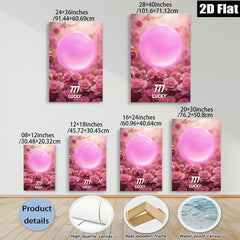 2D flat 1pc Blush Pink Floral Canvas Wall Art Botanical Bloom Living Room Bedroom Decor Modern Farmhouse Aesthetic Gallery Wrapped Ready to Hang Large Size