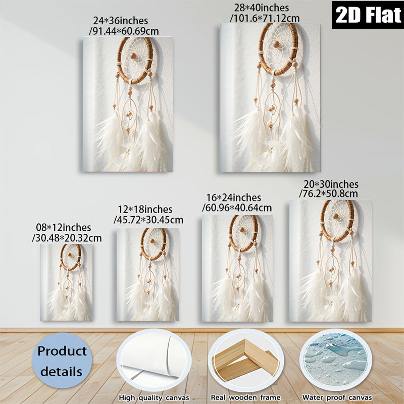 2D flat 1pc Bohemian Dream Catcher Wall Decor for Bedroom Living Room Gallery Wrapped Canvas Print Farmhouse Style Rustic Chic Modern Minimalist Art