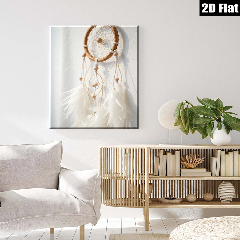 2D flat 1pc Bohemian Dream Catcher Wall Decor for Bedroom Living Room Gallery Wrapped Canvas Print Farmhouse Style Rustic Chic Modern Minimalist Art