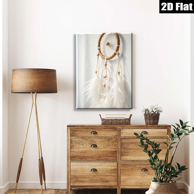 2D flat 1pc Bohemian Dream Catcher Wall Decor for Bedroom Living Room Gallery Wrapped Canvas Print Farmhouse Style Rustic Chic Modern Minimalist Art