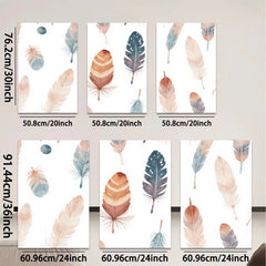 2D flat 1pc Bohemian Feather Wall Art Prints Rustic Farmhouse Decor Living Room Bedroom Gallery Wrapped Canvas Modern Minimalist Art