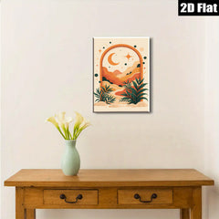 2D flat 1pc Bohemian Sunset Landscape Wall Art for Living Room Bedroom Decor Gallery Wrapped Canvas Prints Modern Farmhouse Aesthetic Maximalist Style