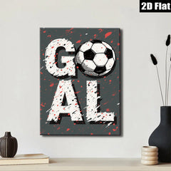 2D flat 1pc Bold Soccer Word Art Wall Decor for Boys Bedroom Playroom Living Room Modern Farmhouse Gallery Wrapped Canvas Prints Ready to Hang