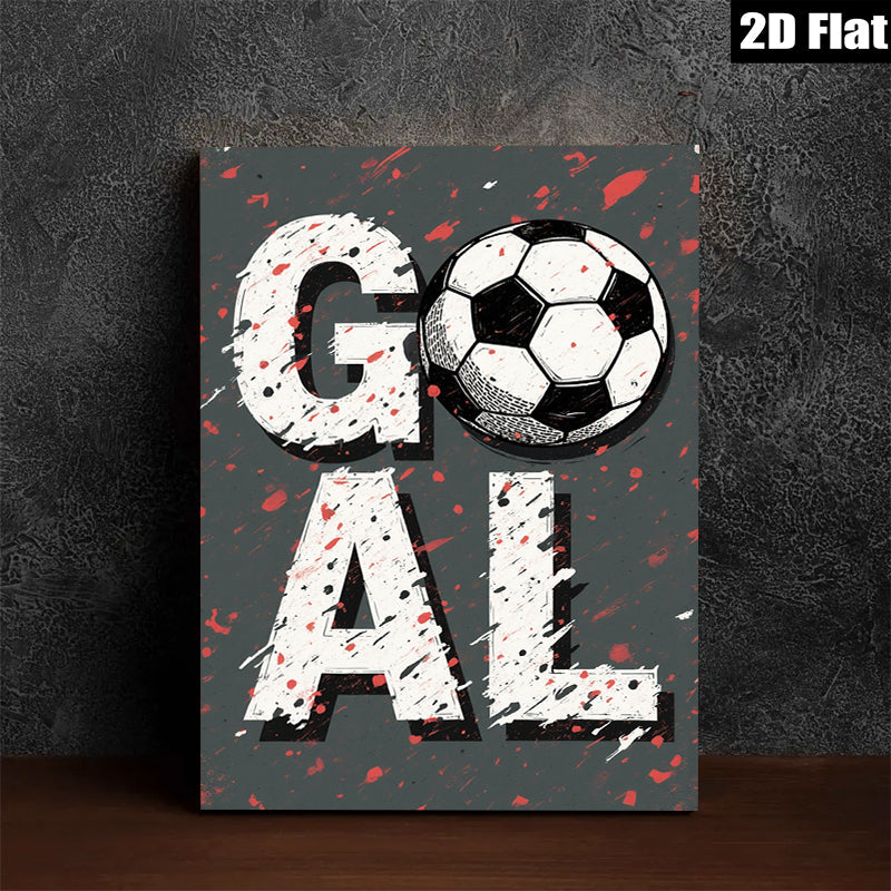 2D flat 1pc Bold Soccer Word Art Wall Decor for Boys Bedroom Playroom Living Room Modern Farmhouse Gallery Wrapped Canvas Prints Ready to Hang