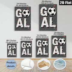 2D flat 1pc Bold Soccer Word Art Wall Decor for Boys Bedroom Playroom Living Room Modern Farmhouse Gallery Wrapped Canvas Prints Ready to Hang