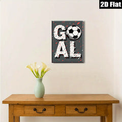 2D flat 1pc Bold Soccer Word Art Wall Decor for Boys Bedroom Playroom Living Room Modern Farmhouse Gallery Wrapped Canvas Prints Ready to Hang