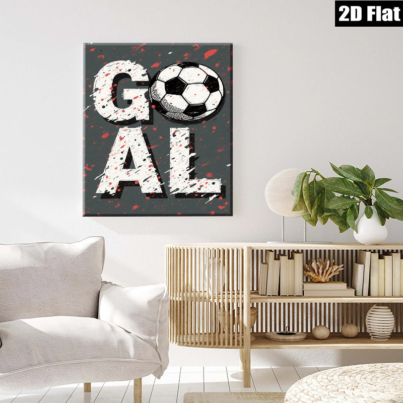2D flat 1pc Bold Soccer Word Art Wall Decor for Boys Bedroom Playroom Living Room Modern Farmhouse Gallery Wrapped Canvas Prints Ready to Hang