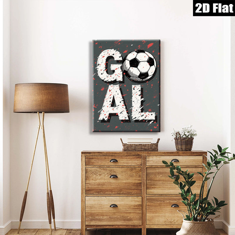 2D flat 1pc Bold Soccer Word Art Wall Decor for Boys Bedroom Playroom Living Room Modern Farmhouse Gallery Wrapped Canvas Prints Ready to Hang