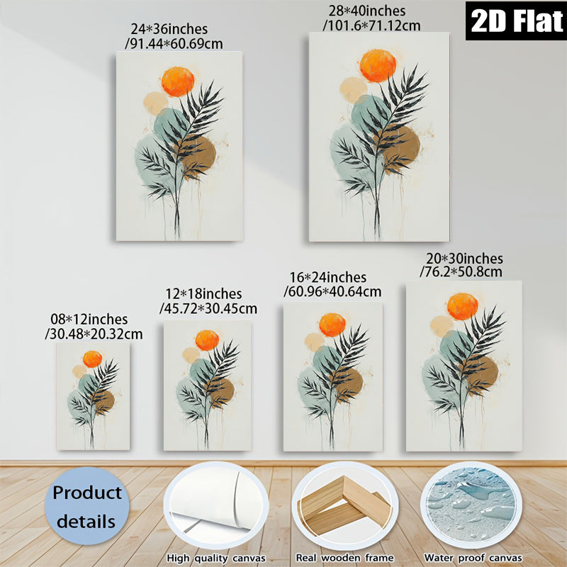 2D flat 1pc Botanical Abstract Wall Art Modern Farmhouse Decor Living Room Bedroom Gallery Wrapped Canvas Prints Coastal Beach Aesthetic Home Decor