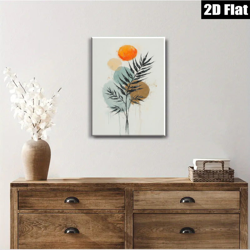 2D flat 1pc Botanical Abstract Wall Art Modern Farmhouse Decor Living Room Bedroom Gallery Wrapped Canvas Prints Coastal Beach Aesthetic Home Decor
