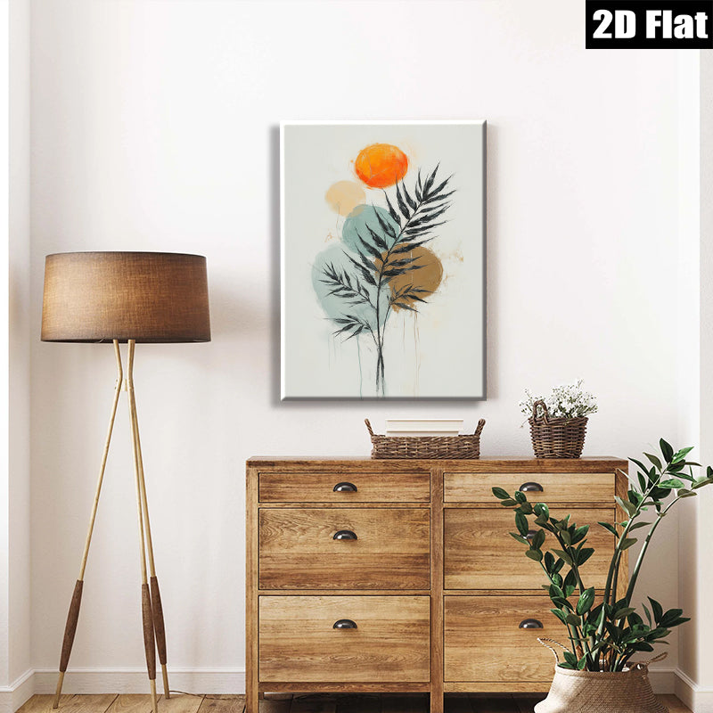 2D flat 1pc Botanical Abstract Wall Art Modern Farmhouse Decor Living Room Bedroom Gallery Wrapped Canvas Prints Coastal Beach Aesthetic Home Decor