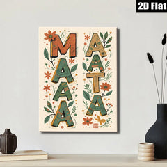 2D flat 1pc Botanical Alphabet Wall Art Floral Letter Prints Modern Farmhouse Decor Living Room Bedroom Gallery Wrapped Canvas Teal Navy Gold Chic