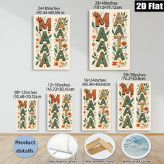 2D flat 1pc Botanical Alphabet Wall Art Floral Letter Prints Modern Farmhouse Decor Living Room Bedroom Gallery Wrapped Canvas Teal Navy Gold Chic