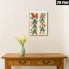 2D flat 1pc Botanical Alphabet Wall Art Floral Letter Prints Modern Farmhouse Decor Living Room Bedroom Gallery Wrapped Canvas Teal Navy Gold Chic