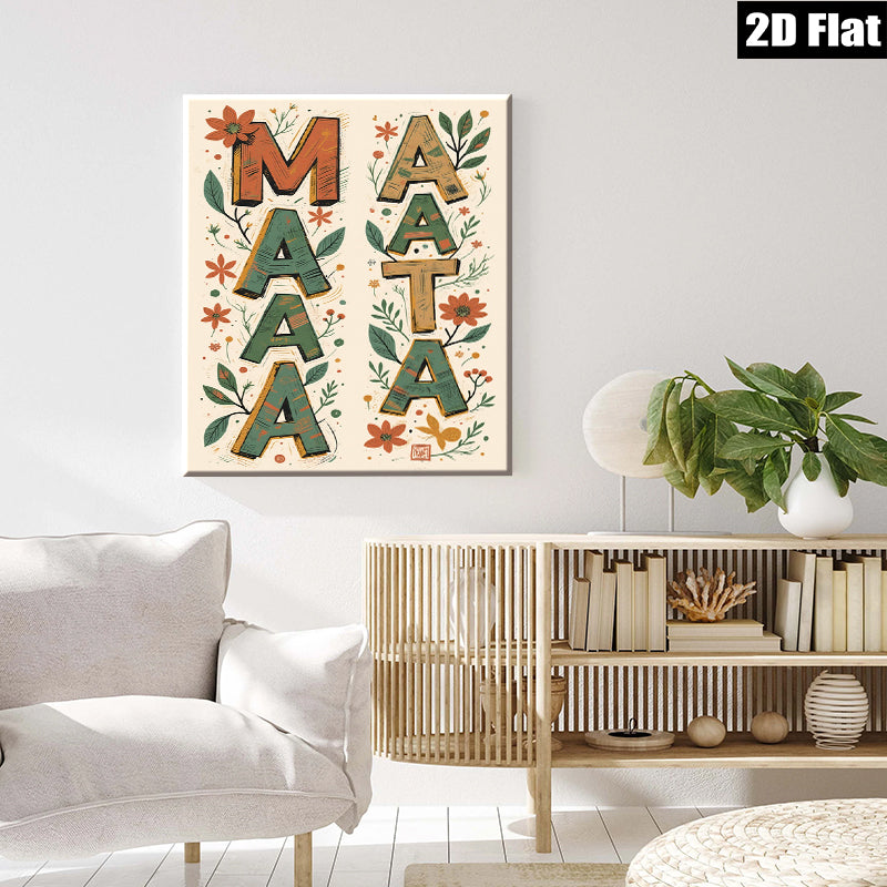 2D flat 1pc Botanical Alphabet Wall Art Floral Letter Prints Modern Farmhouse Decor Living Room Bedroom Gallery Wrapped Canvas Teal Navy Gold Chic