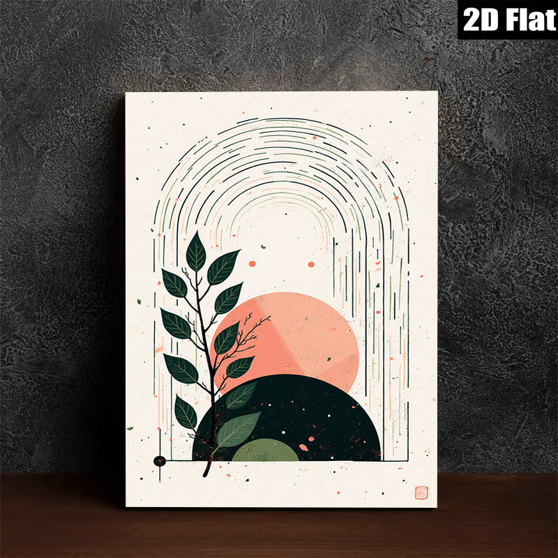 2D flat 1pc Botanical Archery Minimalist Wall Art Modern Farmhouse Decor Living Room Bedroom Canvas Prints Gallery Wrapped Ready To Hang Abstract Nature Artwork Chic Home Decor