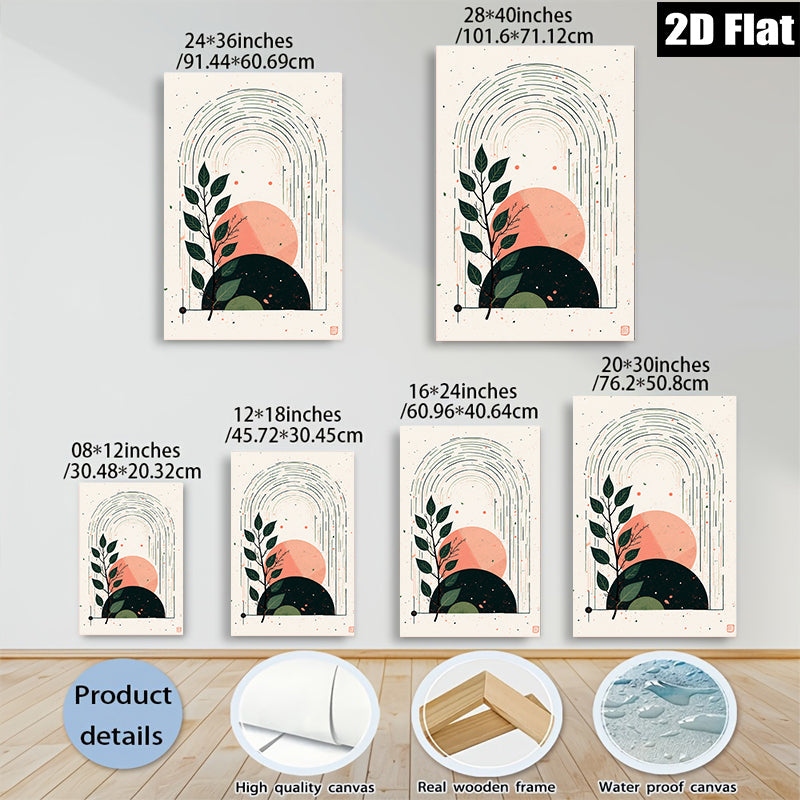 2D flat 1pc Botanical Archery Minimalist Wall Art Modern Farmhouse Decor Living Room Bedroom Canvas Prints Gallery Wrapped Ready To Hang Abstract Nature Artwork Chic Home Decor