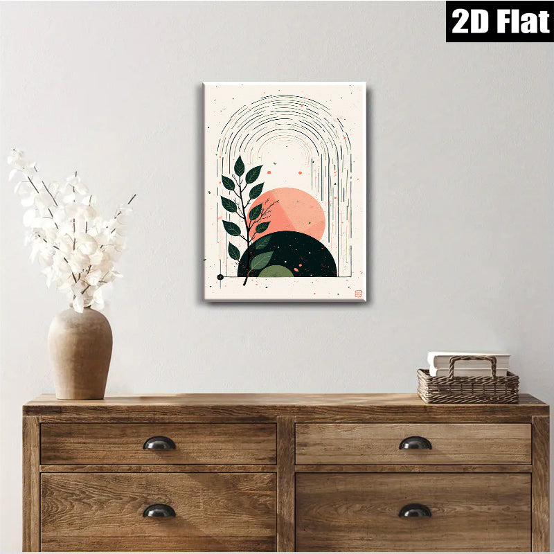 2D flat 1pc Botanical Archery Minimalist Wall Art Modern Farmhouse Decor Living Room Bedroom Canvas Prints Gallery Wrapped Ready To Hang Abstract Nature Artwork Chic Home Decor