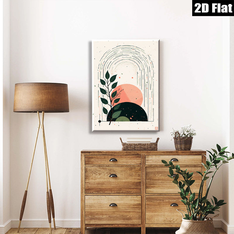 2D flat 1pc Botanical Archery Minimalist Wall Art Modern Farmhouse Decor Living Room Bedroom Canvas Prints Gallery Wrapped Ready To Hang Abstract Nature Artwork Chic Home Decor
