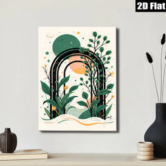 2D flat 1pc Botanical Archway Wall Art Modern Farmhouse Decor Living Room Bedroom Gallery Wrapped Canvas Prints Coastal Aesthetic Home Decor
