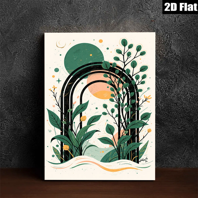 2D flat 1pc Botanical Archway Wall Art Modern Farmhouse Decor Living Room Bedroom Gallery Wrapped Canvas Prints Coastal Aesthetic Home Decor