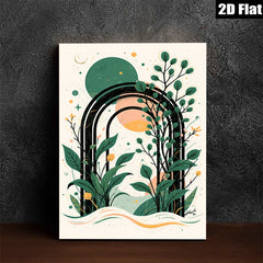 2D flat 1pc Botanical Archway Wall Art Modern Farmhouse Decor Living Room Bedroom Gallery Wrapped Canvas Prints Coastal Aesthetic Home Decor