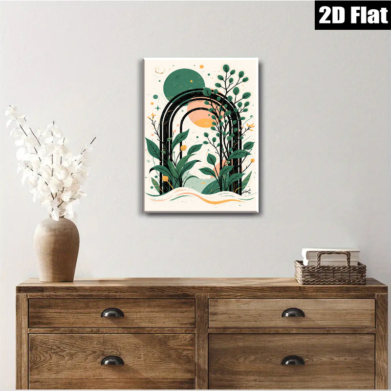 2D flat 1pc Botanical Archway Wall Art Modern Farmhouse Decor Living Room Bedroom Gallery Wrapped Canvas Prints Coastal Aesthetic Home Decor
