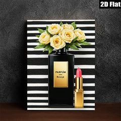 2D flat 1pc Botanical Beauty Perfume Lipstick Still Life Wall Art Decor Living Room Bedroom Modern Farmhouse Gallery Wrapped Canvas Prints