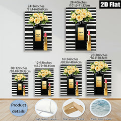 2D flat 1pc Botanical Beauty Perfume Lipstick Still Life Wall Art Decor Living Room Bedroom Modern Farmhouse Gallery Wrapped Canvas Prints
